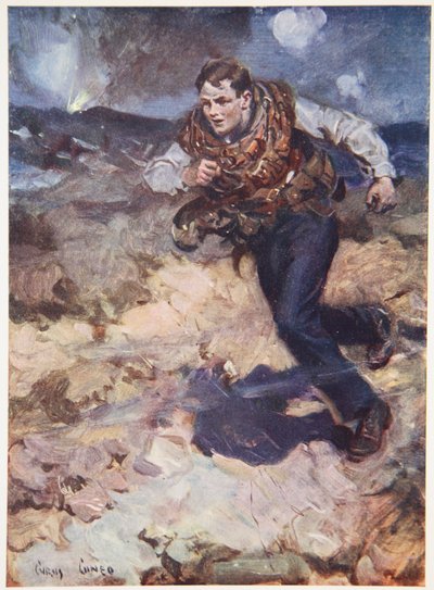 Heroic Middy carrying ammunition to the hard-pressed British fighters by Cyrus Cuneo