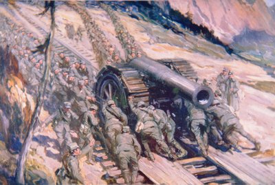 Italians Hauling Artillery Up a Mountain by Cyrus Cuneo