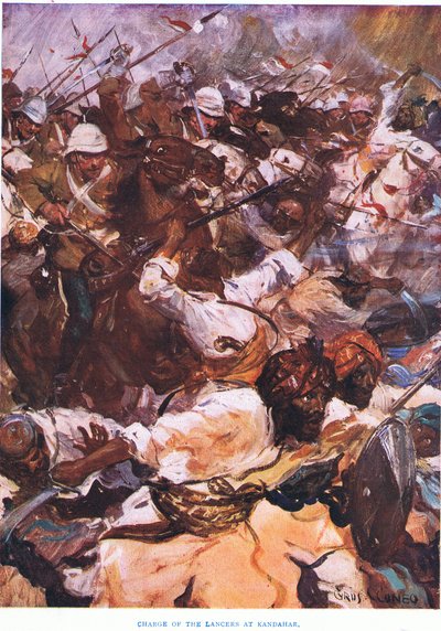 The Charge of the Lancers at Kandahar by Cyrus Cuneo