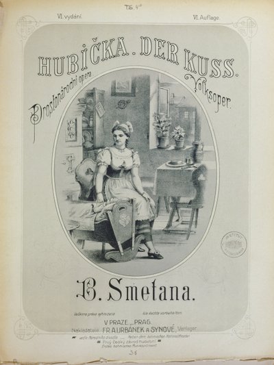 Cover of the score of The Kiss by Bedrich Smetana by Czech School