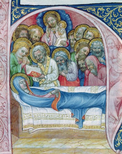 Burial of the Virgin, from Liber Viaticus by Jean de Stredy, after 1360 by Czech School