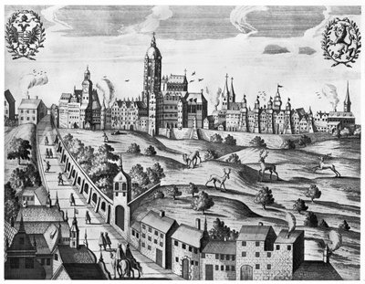 View of Prague showing the Imperial Palace and the College of Theology by Czech School
