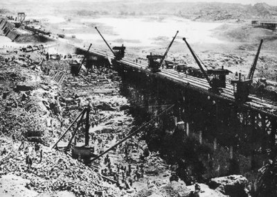 Aswan Dam, Under Construction, April 1901 by D.S. George