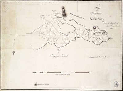 A Plan of the Harbour Near Singapore by Captain D.L. Ross, FRS Marine Surveyor General by D. I. Ross