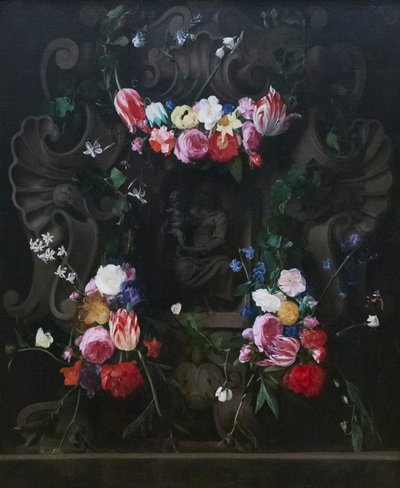 Garlands of Flowers Surrounding the Virgin with Child by D. & Quellinus E. (1607 78) Seghers