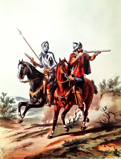 French Cavalry Armed with Wheel-Lock Pistols by D. de (after) Noirmort