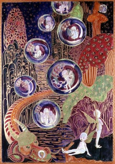 Wedgwood Fairyland lustre plaque, c.1917 by Daisy Makeig Jones