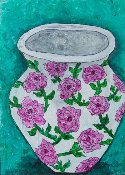 Pink Roses Vase by Dale Hefer & Family