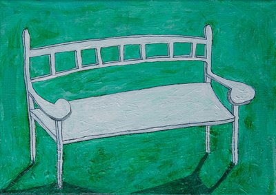 White Garden Bench by Dale Hefer & Family