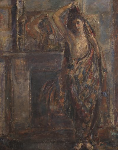 Draped Woman Standing by a Mantlepiece (verso), 1938 by Dame Ethel Walker