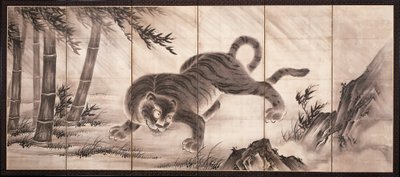 Tiger [left of the pair Dragon and Tiger], mid 16th century by Dōan Yamada