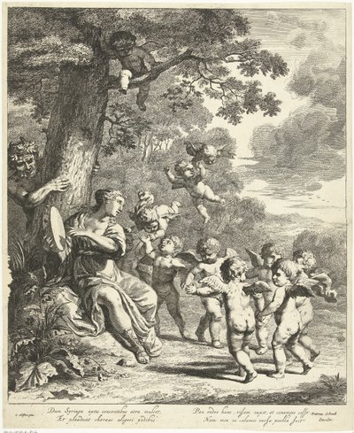 Pan and Syrinx with Dancing Putti by Dancker Danckerts