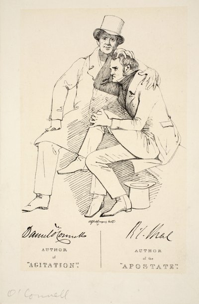 Author of the Apostate and Author of Agitation, c. 1833 (engraving) by Daniel Maclise