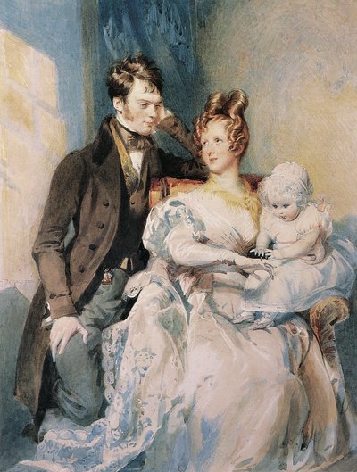 Portrait of Mr and Mrs MacGregor with Their Child by Daniel Maclise