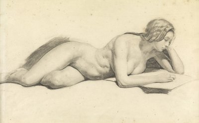 Study of a Female Nude Reading by Daniel Maclise