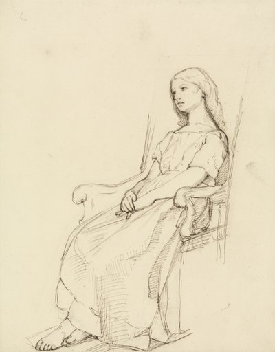 Study of a Young Girl, Seated by Daniel Maclise