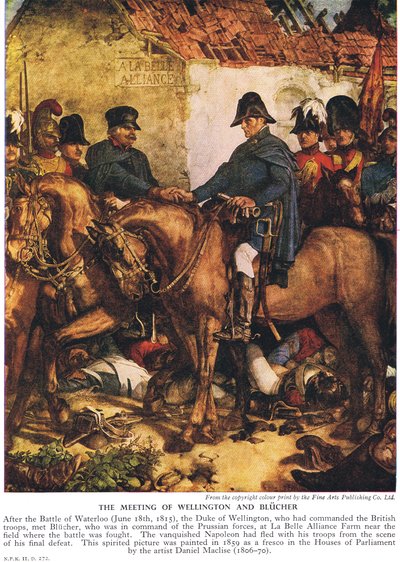 The Meeting of Wellington and Blucher, c.1940s by Daniel Maclise