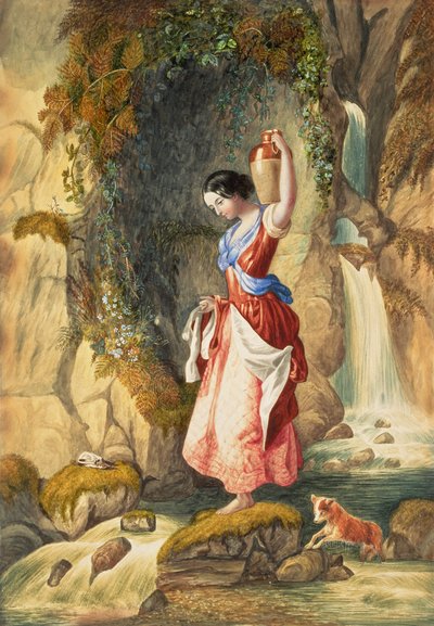 Georgina Hogarth in front of St. Nectan