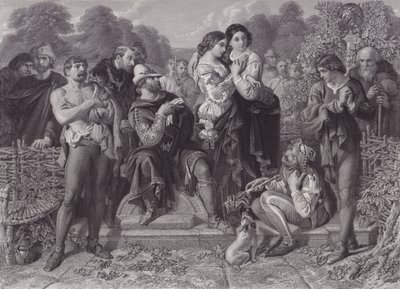 Orlando and the Wrestler, "As You Like It" by Daniel (after) Maclise