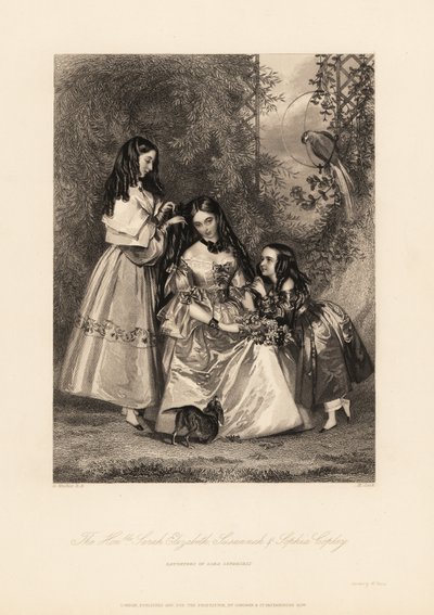 Sarah Elizabeth, Susannah and Sophia Copley, daughters of John Copley by Daniel (after) Maclise