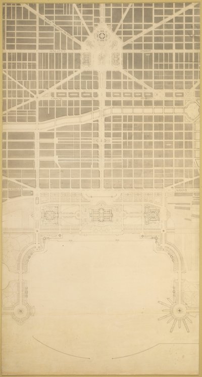 Plate 129 from The Plan of Chicago, 1909: Chicago. The Business Center of the City by Daniel Burnham