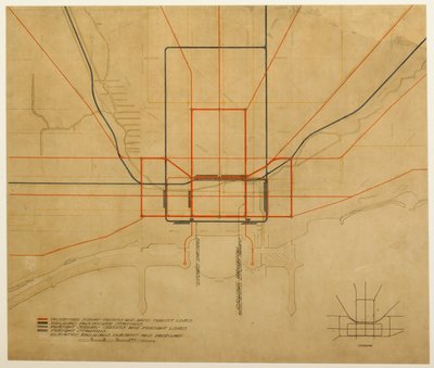 Plate 75 from The Plan of Chicago: Chicago. Diagram of the City, Showing Complete System by Daniel Burnham