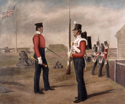 Major Thomas Egerton and a Sentry, 77th (The East Middlesex) Regiment, Portsmouth by Daniel Cunliffe