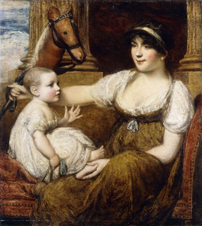 A Mother Holding a Hobbyhorse, Playing with her Child by Daniel Gardner