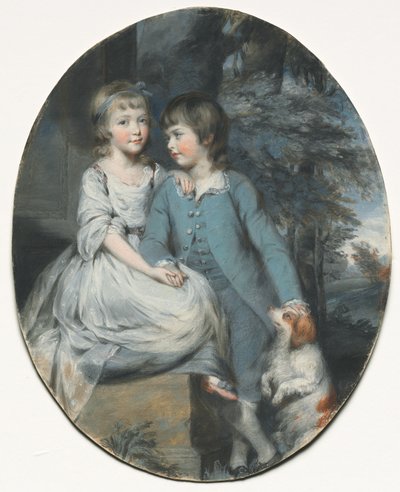 Cropley Ashley-Cooper Later 6th Earl of Shaftesbury with His Sister, c. 1776 by Daniel Gardner