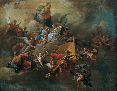 Mary with the Child and Saints, Enthroned on Clouds by Daniel Gran