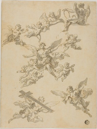 Sketches of Angels and Putti by Daniel Gran
