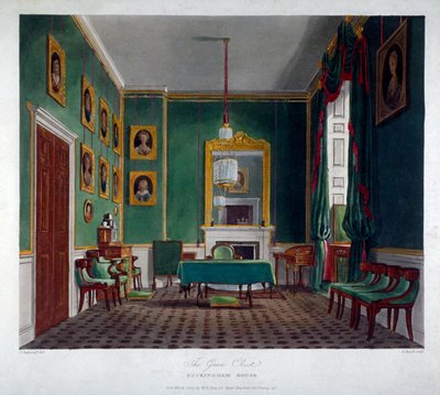 Interior view of the green closet in Buckingham House, Westminster, London, 1819 by Daniel Havell