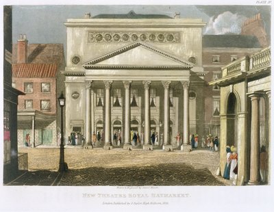 New Theatre Royal, Haymarket, in London, designed by John Nash in 1821, 1826 by Daniel Havell