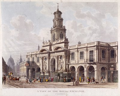 Royal Exchange 2nd exterior, London by Daniel Havell