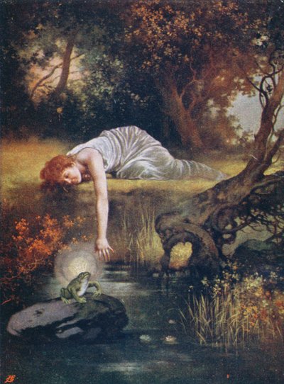 The Frog Prince with the princess, early 20th century by Daniel Hock