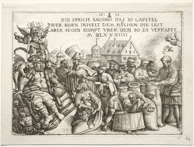 Illustration to Proverbs XI: The Hoarders of Grain by Daniel Hopfer