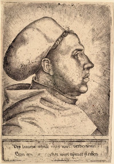 Portrait of Martin Luther by Daniel Hopfer