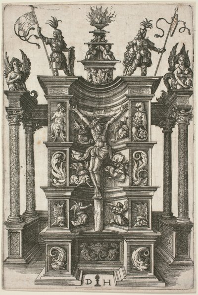 The Crucified Christ in a Decorated Niche by Daniel Hopfer
