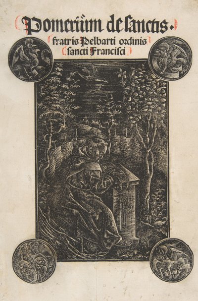 The Franciscan, Pelbart of Temesvar, Studying in a Garden by Daniel Hopfer.