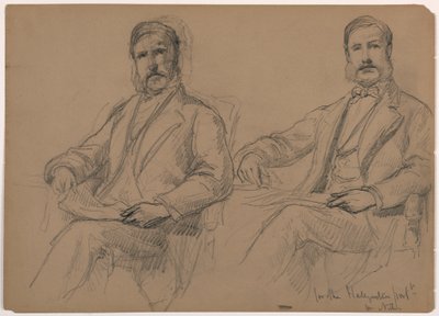 Julius Hallgarten Seated, Two Studies; Verso: Mr. Hunt Standing, 1884 by Daniel Huntington