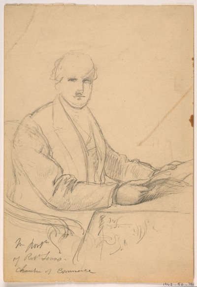 Robert Lenox Seated at a Desk for the Chamber of Commerce Portrait, 1865 by Daniel Huntington