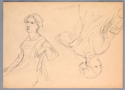Woman Seated, Two Studies, 1870 by Daniel Huntington