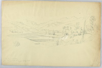 Franconia Notch from the Pemigewasset River near Grafton House by Daniel Huntington
