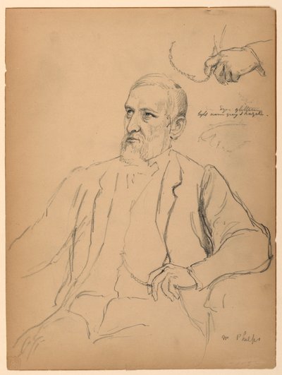 John Jay Phelps Seated, Separate Hand and Chain Study by Daniel Huntington