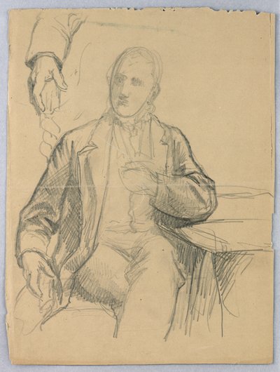 Sketch of Man Seated in Armchair by Daniel Huntington