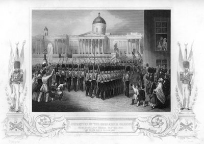 The departure of the Grenadier Guards, Trafalgar Square, London by Daniel John Pound