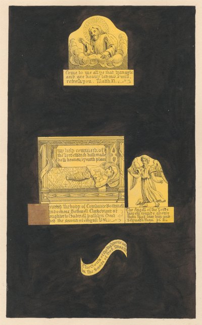 Brass Chrism of Constance Bownell and her Baby from Heston Church by Daniel Lysons