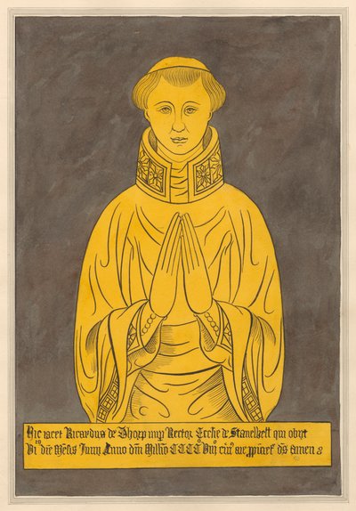 Brass Plate for Richard de Thorp, from Stanwell Church by Daniel Lysons