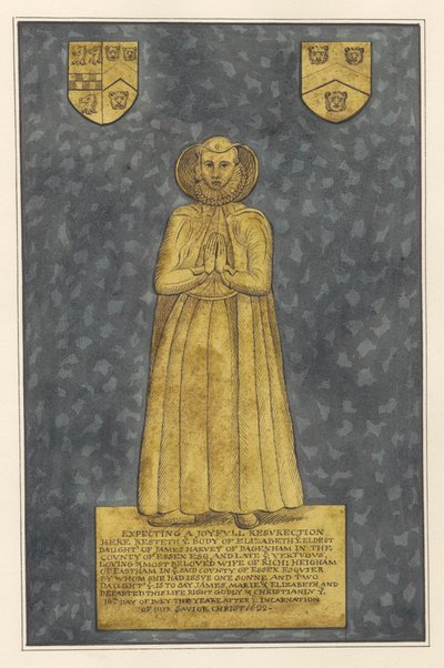 Brass Plated for Elizabeth Harvey from East Ham Church by Daniel Lysons