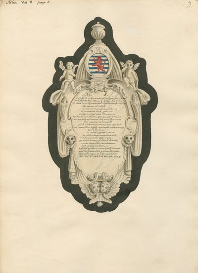 Memorial of Francis Stratford from Acton Church by Daniel Lysons